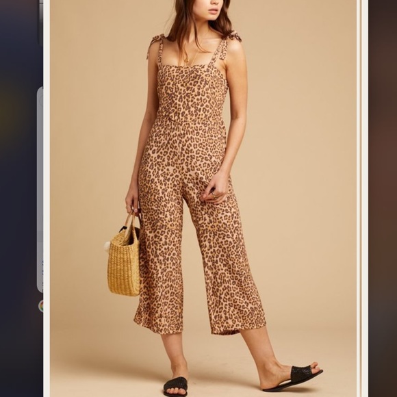 New faithfull the brand Elsa leopard print jumpsuit - Picture 2 of 10